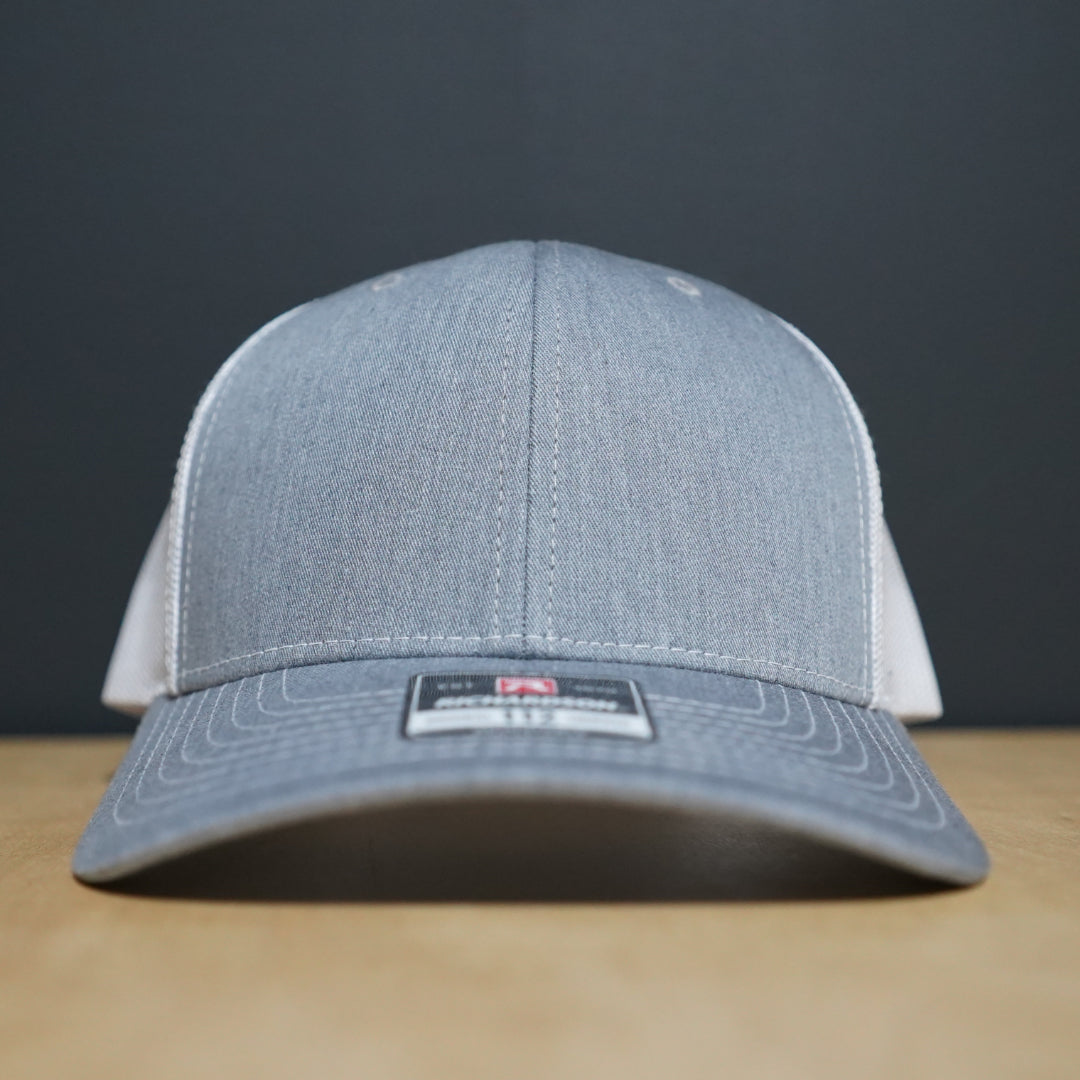 Custom Leather Patch Richardson Trucker Hat + Your Logo