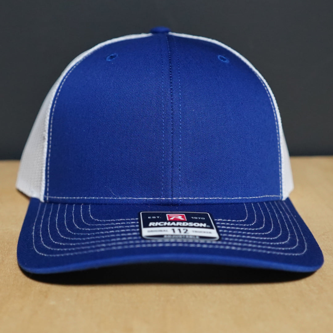 Custom Leather Patch Richardson Trucker Hat + Your Logo